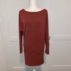 Noble U burnt Orange long sleeve sweater dress
